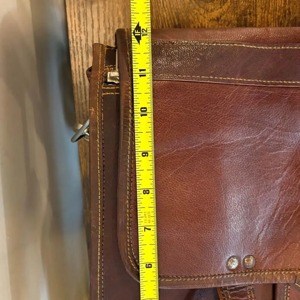 Handmade World Brown Leather Messenger Bag Laptop Satchel Briefcase Crossbody